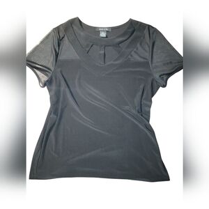 ADELE + MAY Black Short Sleeved Top w/Cutout Neckline - Womens XL
